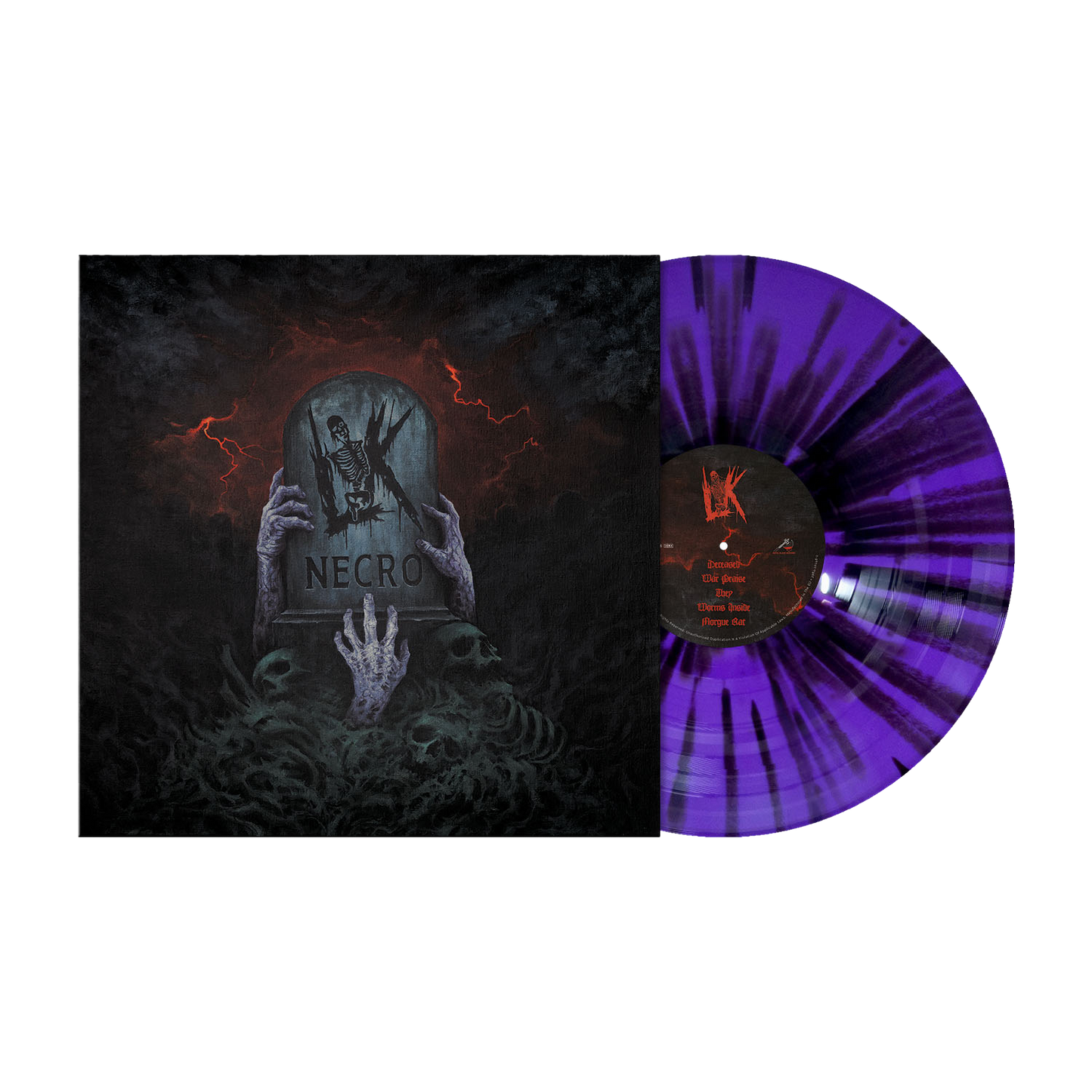 Lik (Necro) "Coffin Purple" Black Splatter Vinyl