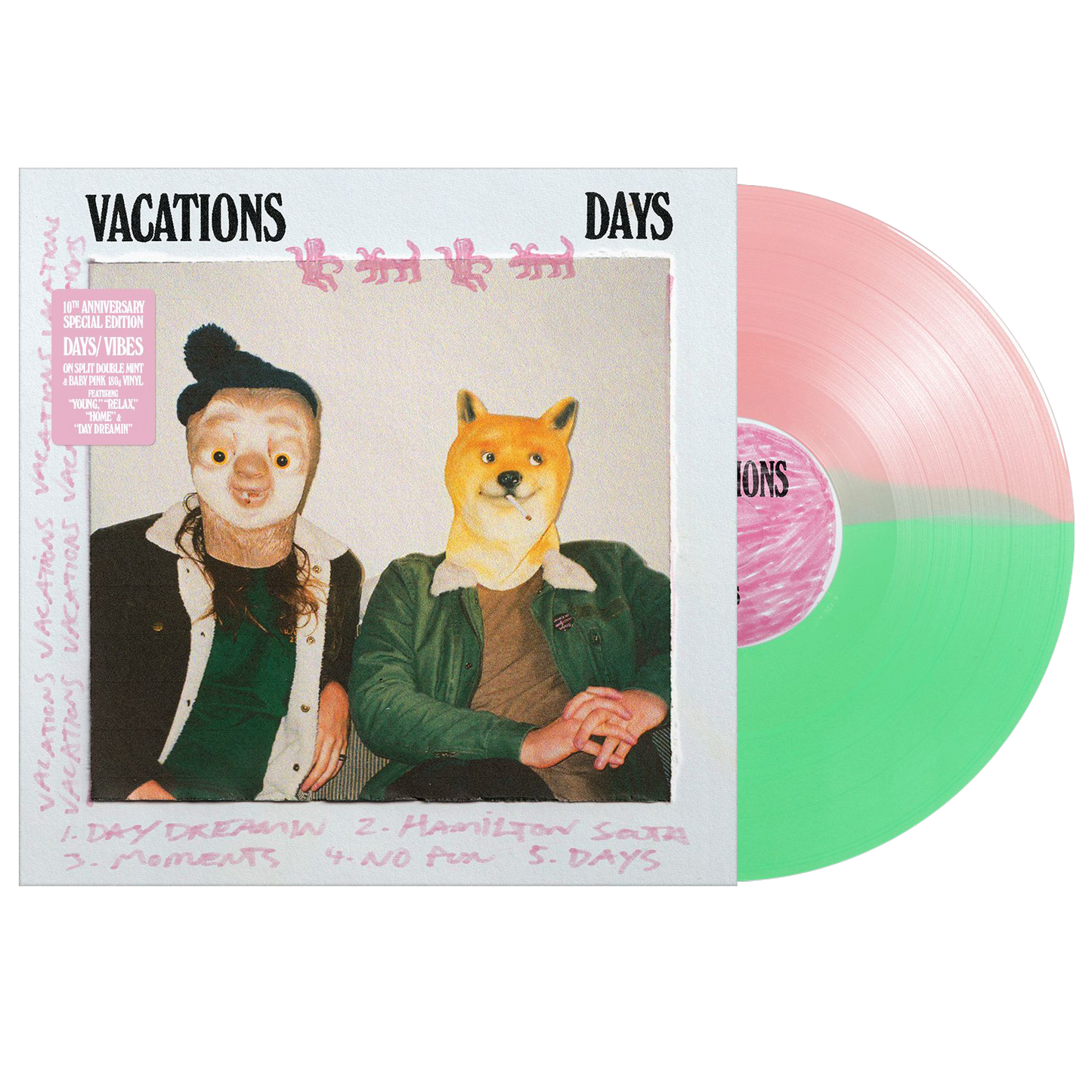 Vacations (Days/Vibes Split) Baby Pink/Double Mint Vinyl