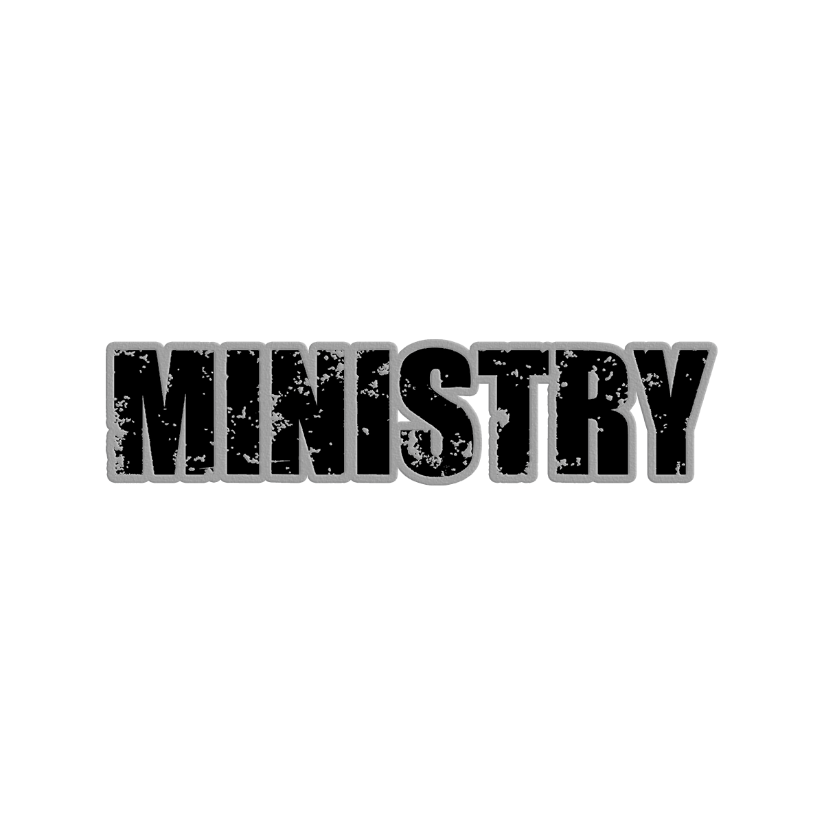 Ministry (Bold Logo Grey) Die Cut Patch