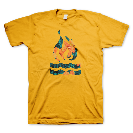 Hot Water Music (Floral Traditional Logo) T-Shirt