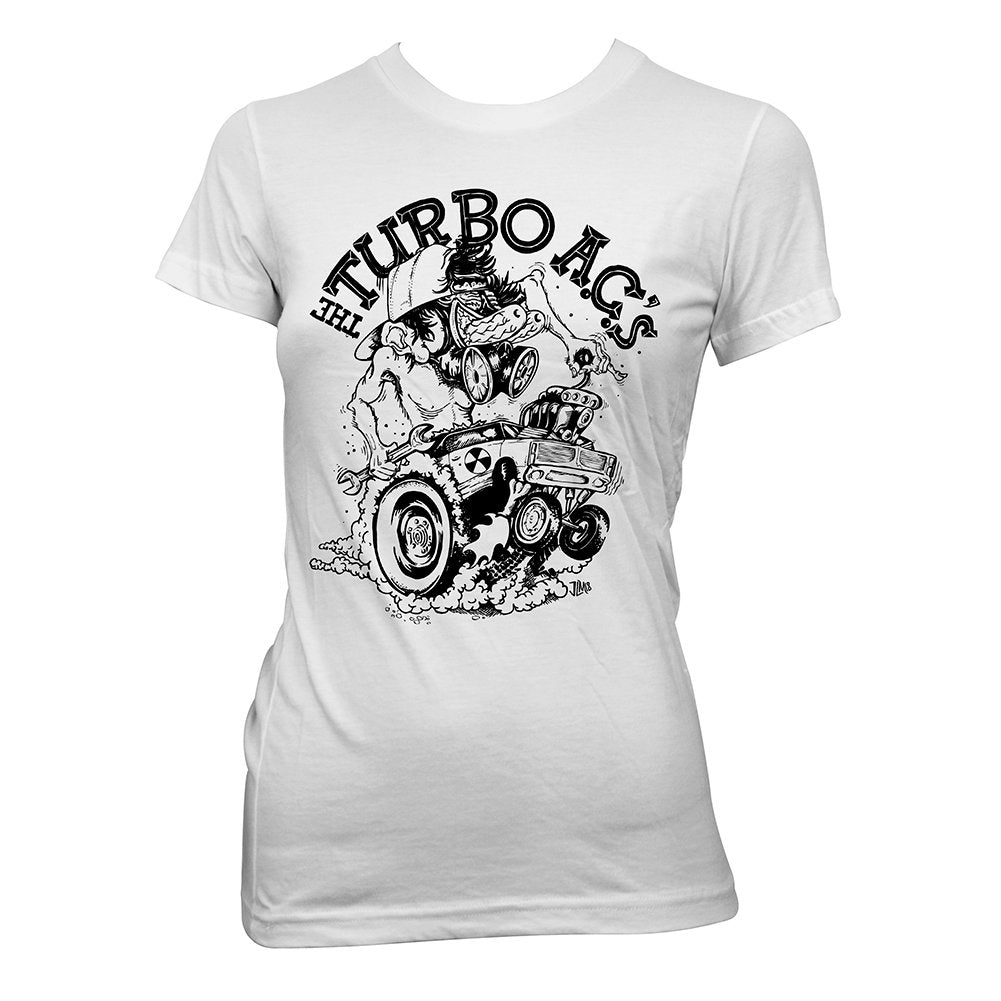 The Turbo A.C.'s (Rad Fink White) Girl Fitted T-Shirt