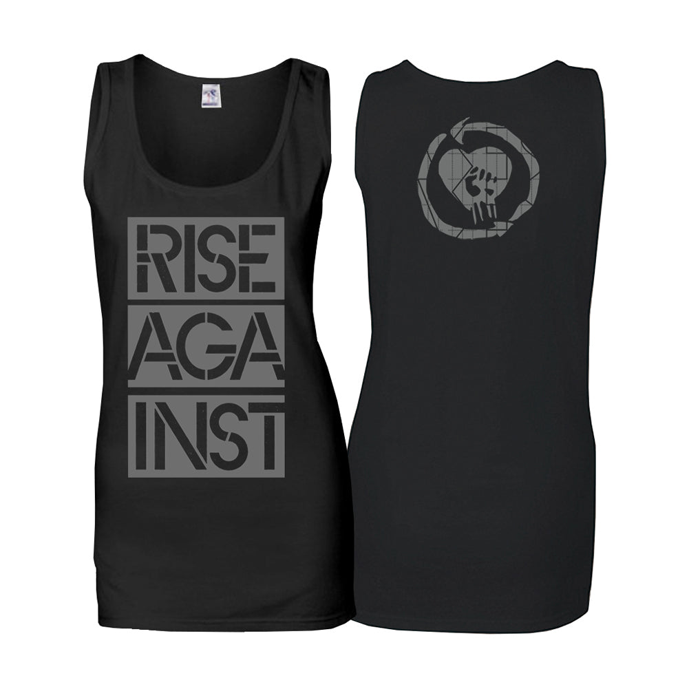 Rise Against (Stacked Ghost Notes Stencil) Girl Tank Top