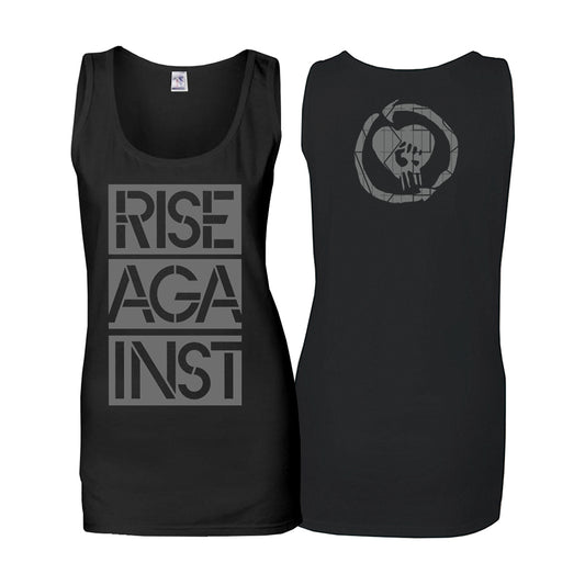 Rise Against (Stacked Ghost Notes Stencil) Girl Tank Top