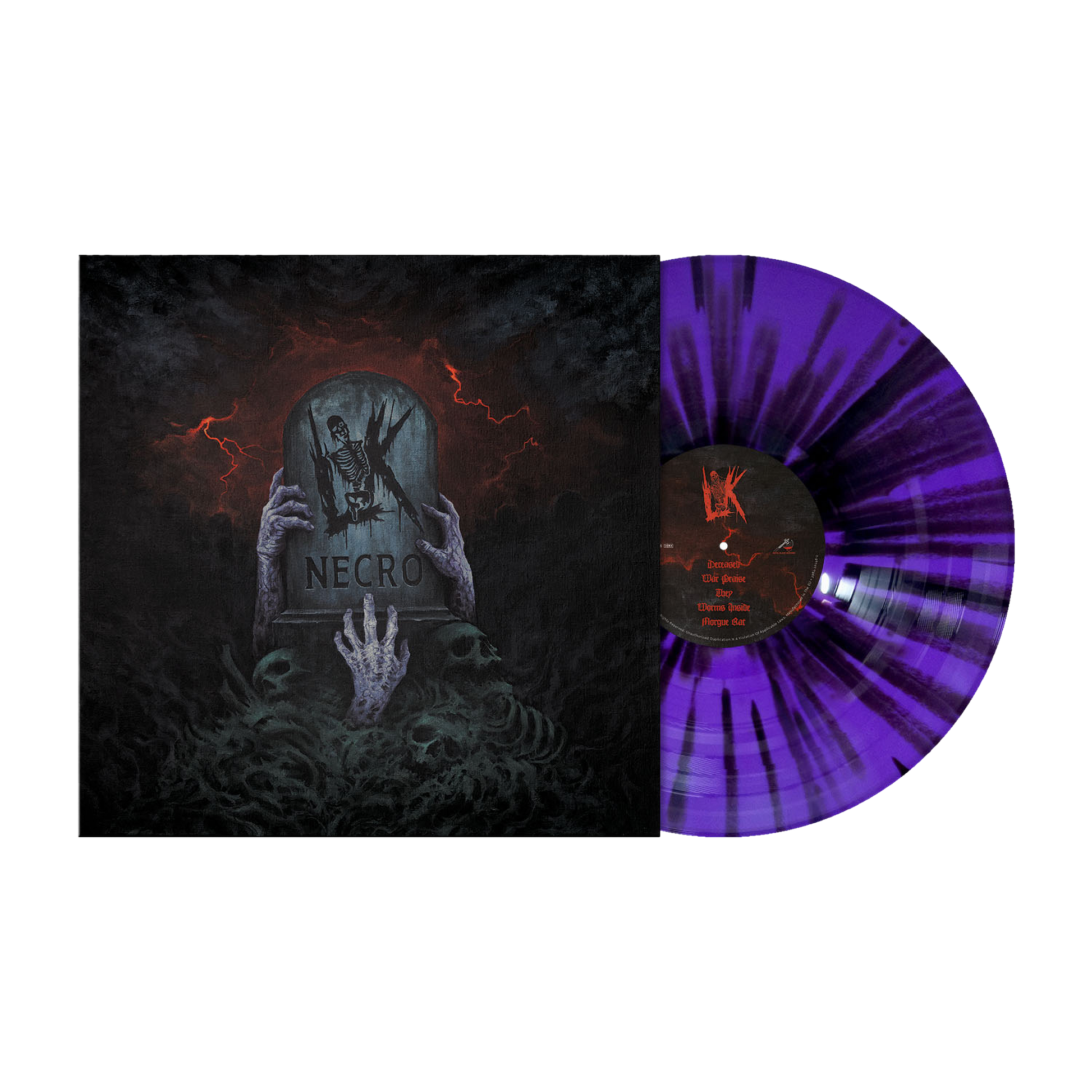 Lik (Necro) "Coffin Purple" Black Splatter Vinyl