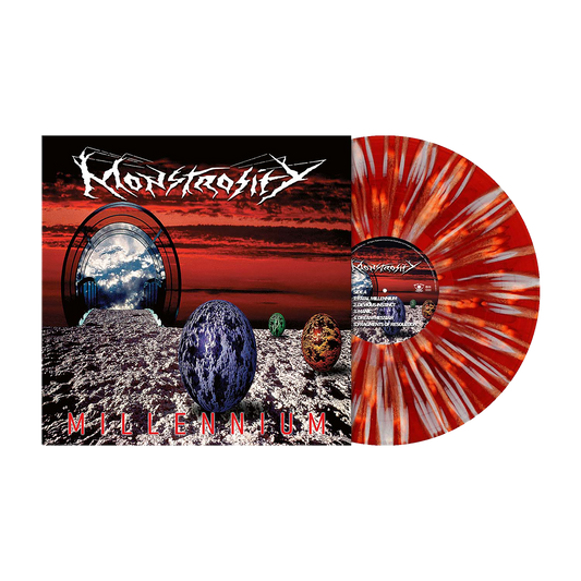 Monstrosity (Millennium) Dahlia Red Orange White Splatter Vinyl
