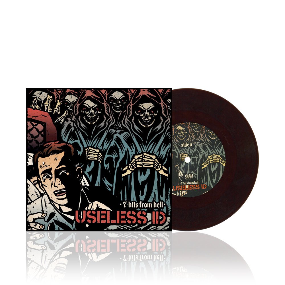 Useless Id (7 Hits From Hell) Brown/Black Splatter 7 inch