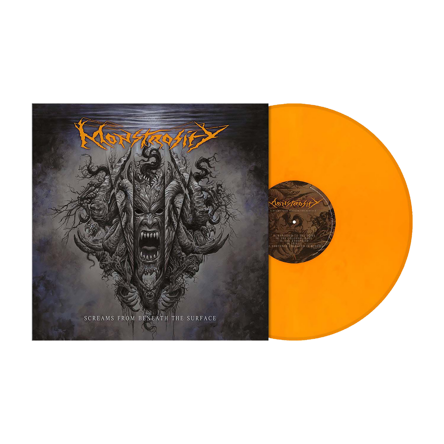 Monstrosity (Screams from Beneath the Surface) Luminous Orange Marbled Vinyl