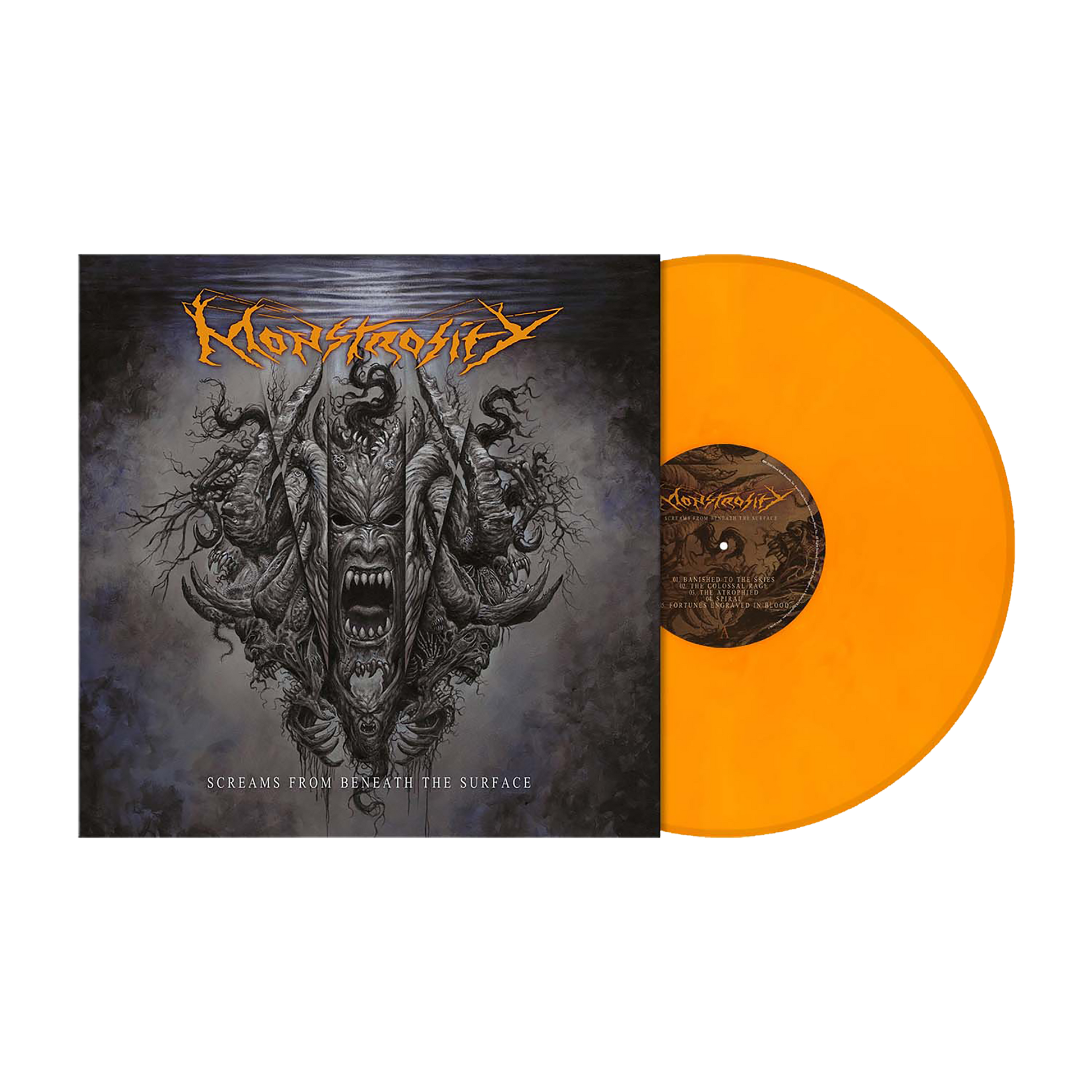 Monstrosity (Screams from Beneath the Surface) Luminous Orange Marbled Vinyl