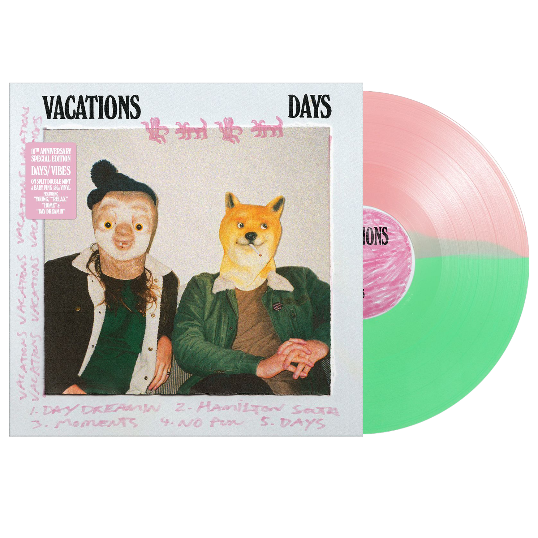 Vacations (Days/Vibes Split) Baby Pink/Double Mint Vinyl