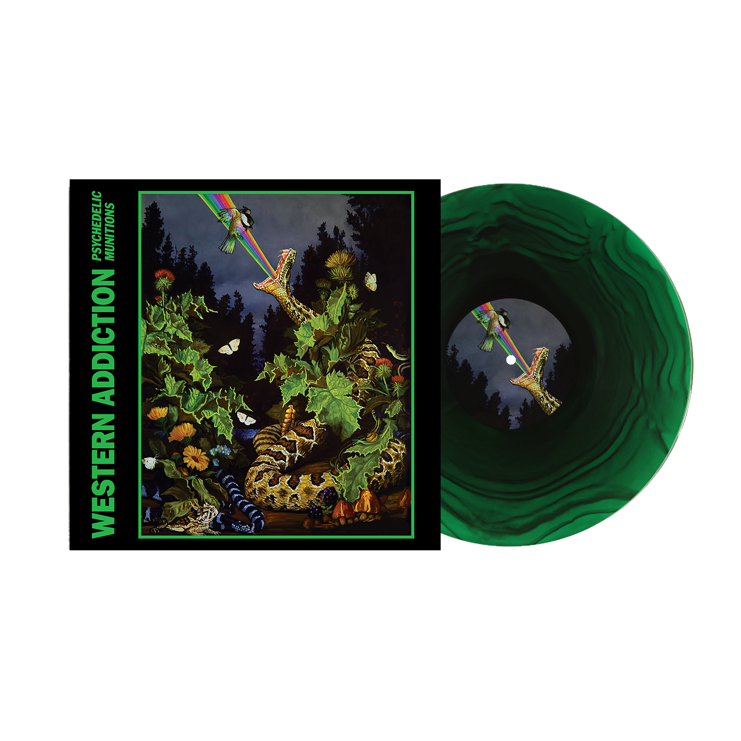 Western Addiction (Psychedelic Munitions) Green Ripple Vinyl