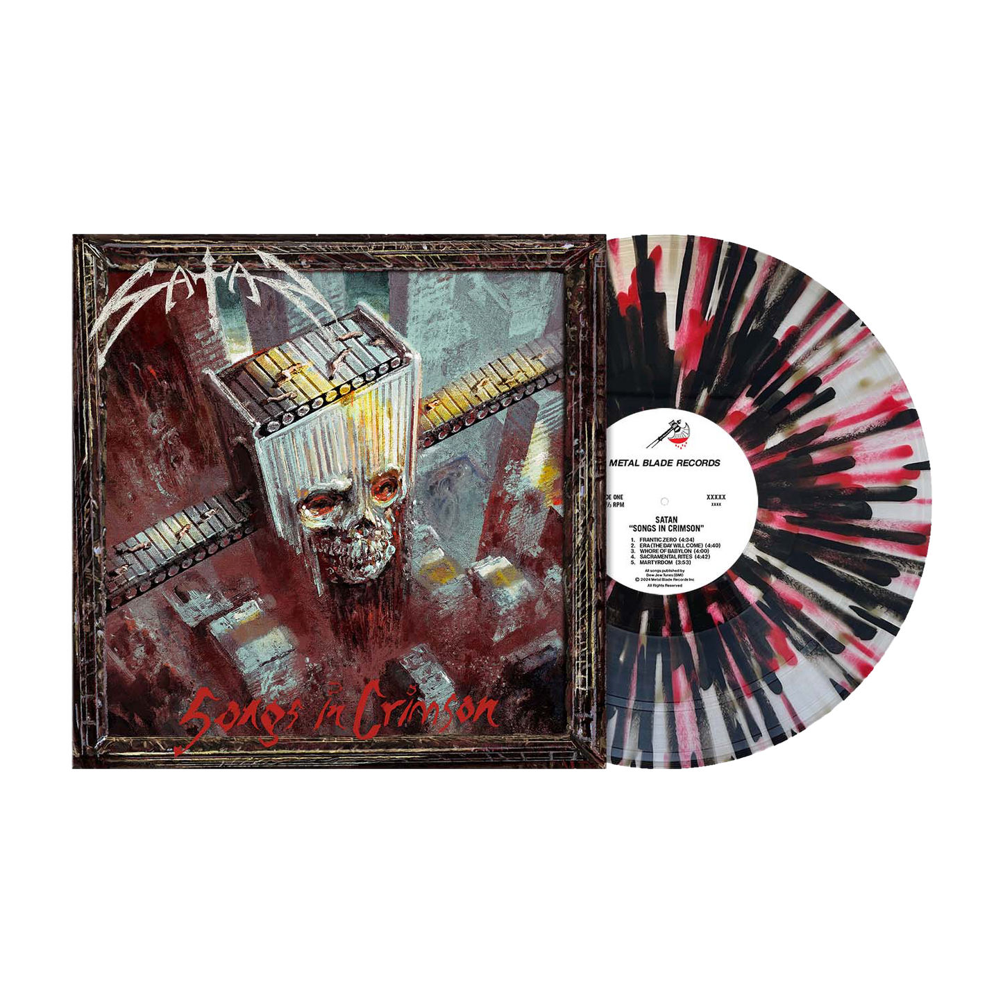 Satan (Songs in Crimson) Clear w/Black Red & Gold Splatter Vinyl