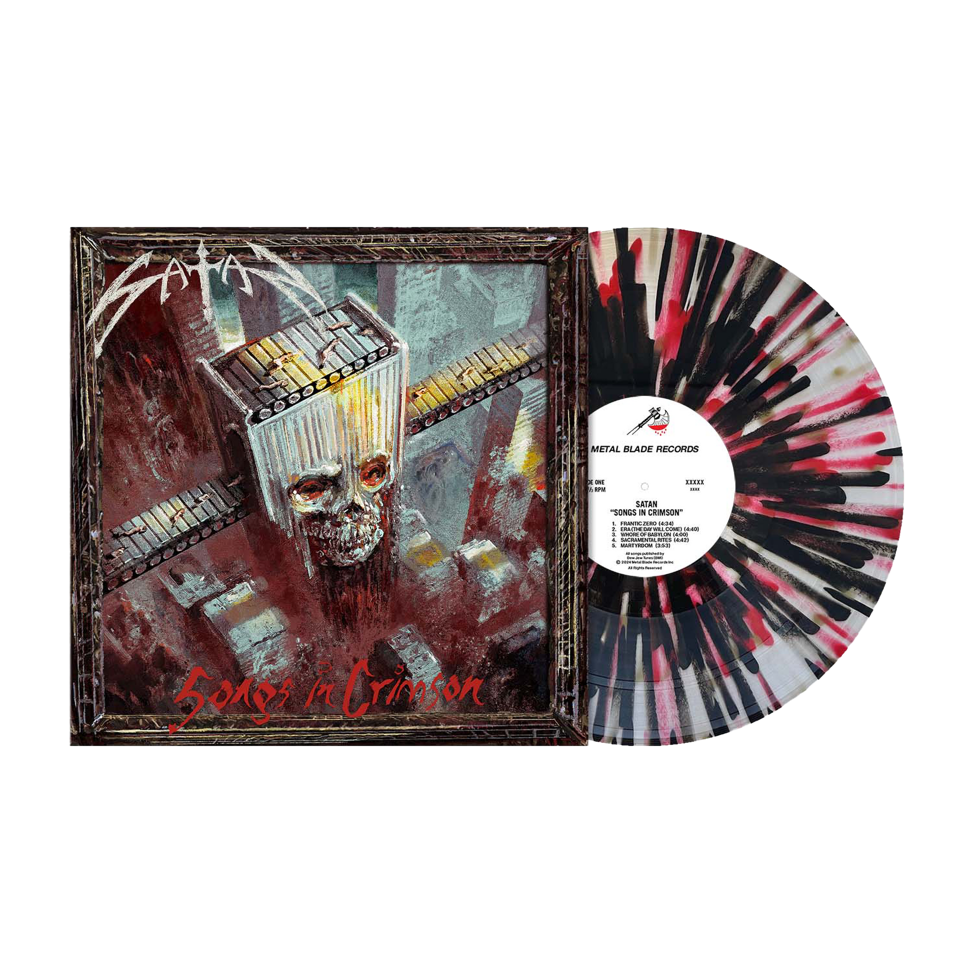 Satan (Songs in Crimson) Clear w/Black Red & Gold Splatter Vinyl