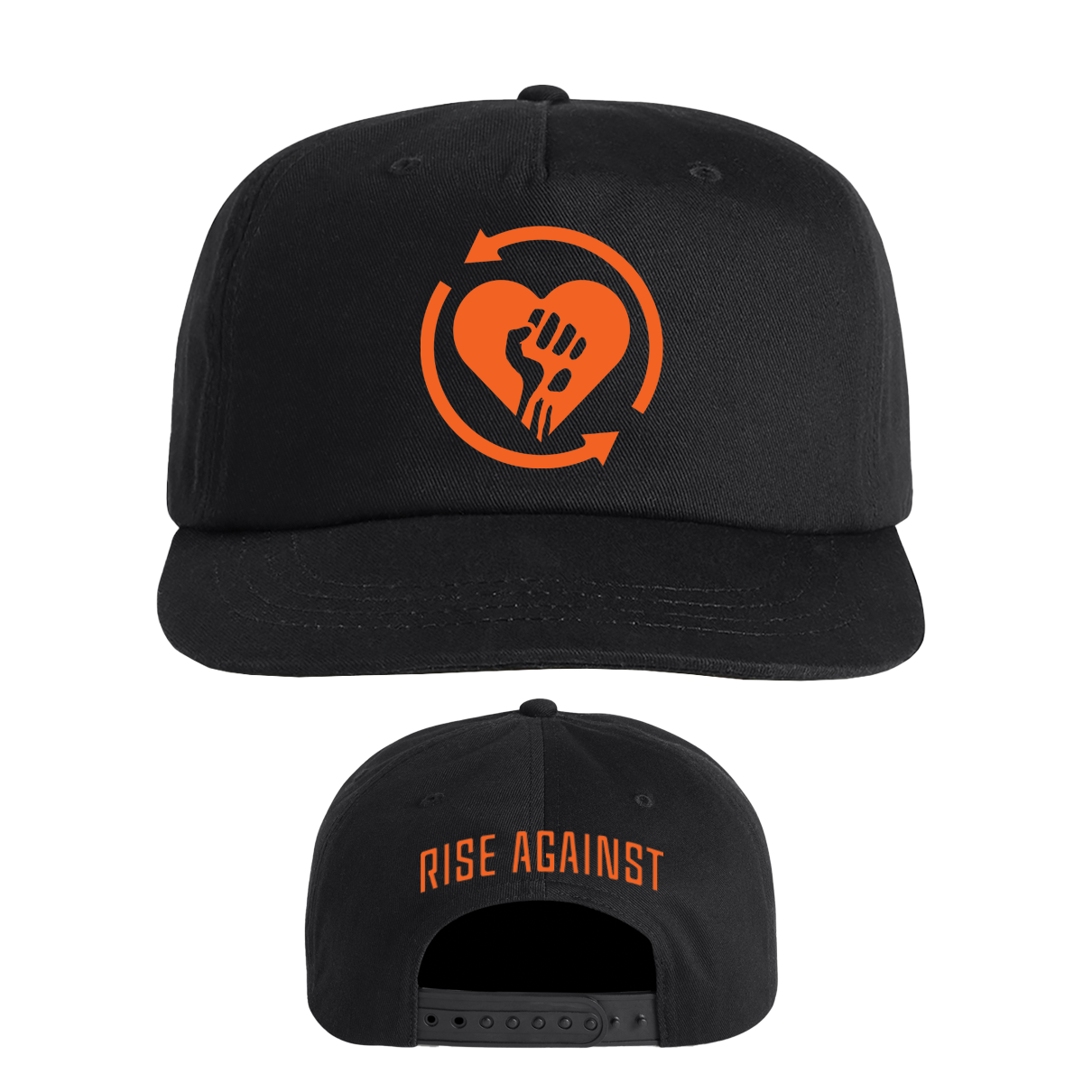 Rise Against (Orange Heart Fist Logo) Snapback Cap